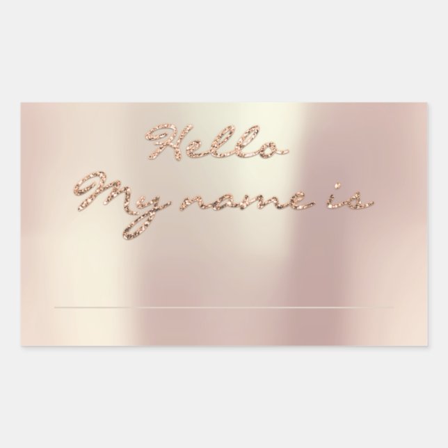 Adesivo Retangular Olá Meu Nome É Rosa de Reunião de Classe de Famíli (Frente)