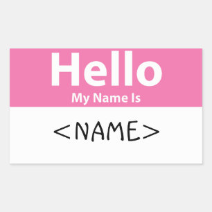 Adesivo Retangular Olá, meu nome é Rosa, <NAME>