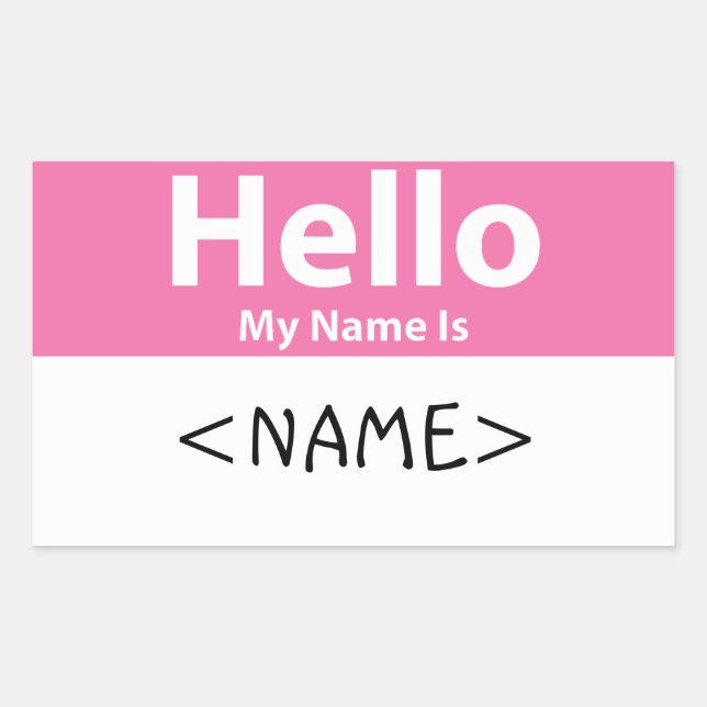 Adesivo Retangular Olá, meu nome é Rosa, <NAME> (Frente)