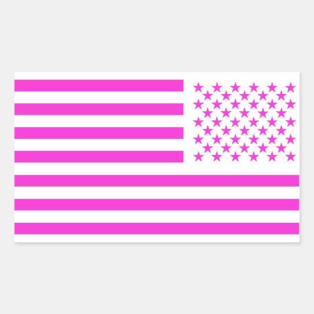 Adesivo Retangular Old Glory Rosa  (Frente)