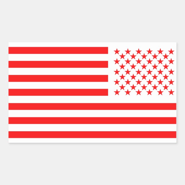Adesivo Retangular Old Glory Vermelho  (Frente)
