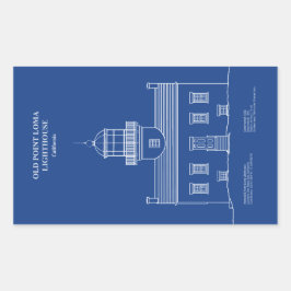 Adesivo Retangular Old Point Loma Lighthouse - Califórnia - AD