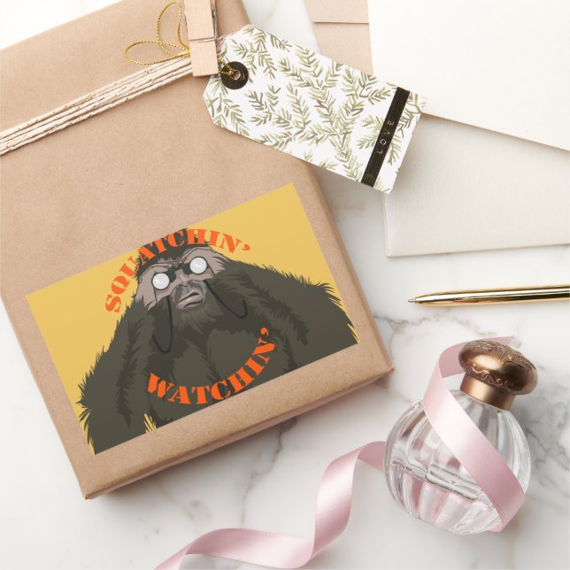 Adesivo Retangular Olhando o amor do Pé Grande (Presentear)