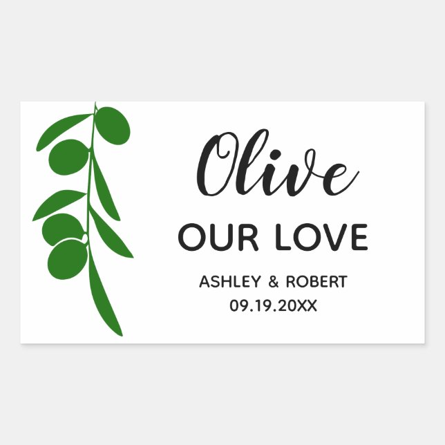 Adesivo Retangular Olive Our Love Stickers for Olive Oil, Retângulo (Frente)