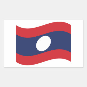 Adesivo Retangular Onda da bandeira de Laos