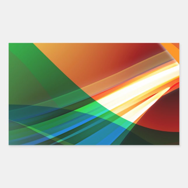 Adesivo Retangular Ondas abstrato coloridas (Frente)