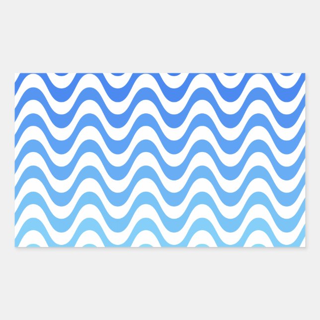 Adesivo Retangular Ondas Azuis Gradiente (Frente)