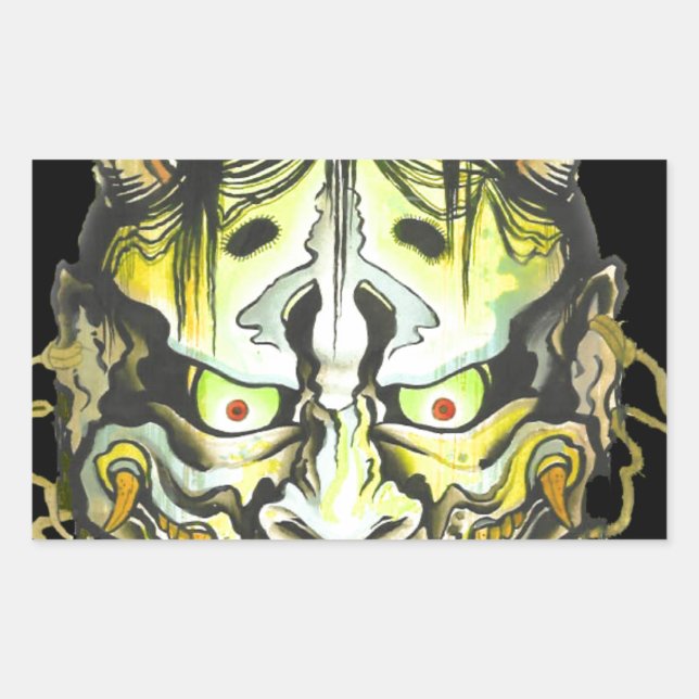 Adesivo Retangular Oni Devil Design (Frente)
