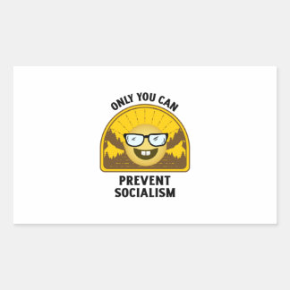 Adesivo Retangular Only you can prevent socialism Retro vintage sunse