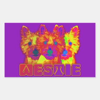 Adesivo Retangular Op Art - West Highland Terrier