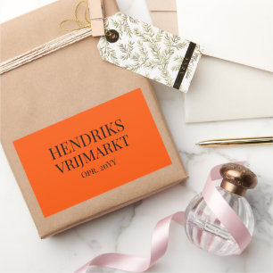 Adesivo Retangular Op Maat Vrijmarkt-adesivo   Laranja e Preto -