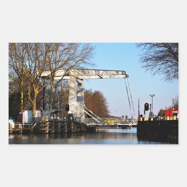 Adesivo Retangular Ophaalbrug over gracht in Nederland. (Frente)