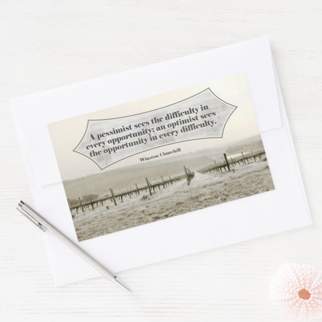 Adesivo Retangular Oportunidade de Cotação Inspiracional Winston Chur (Envelope)