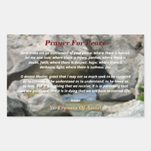 Adesivo Retangular Oração Pela Paz