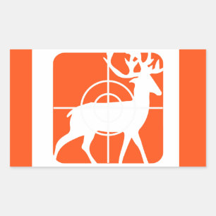 Adesivo Retangular Orange Hunting Buck em Crosshairs