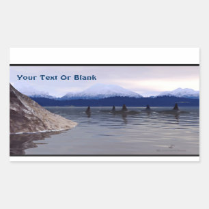 Adesivo Retangular Orca de Água Escura