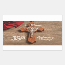 Adesivo Retangular Ordenação do Padre 35º Rosa e Rosary
