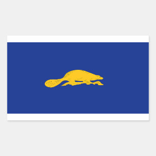 Adesivo Retangular Oregon Beaver Flag
