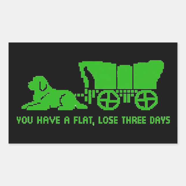Adesivo Retangular Oregon Trail Newfoundland plano newf Estilo  (Frente)
