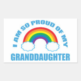 Adesivo Retangular Orgulho da minha neta Rainbow Avô