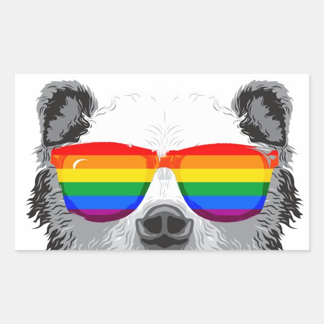 Adesivo Retangular Orgulho de Urso Cinzento (Frente)