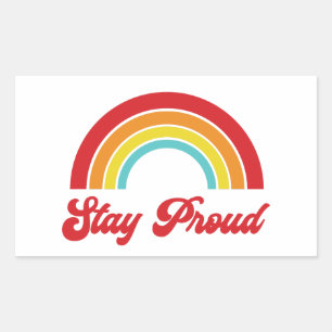 Adesivo Retangular Orgulho gay orgulhoso do arco-íris da estada retr