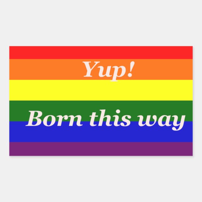 ADESIVO RETANGULAR ORGULHO GAY SIM, NASCIDO ASSIM (Frente)