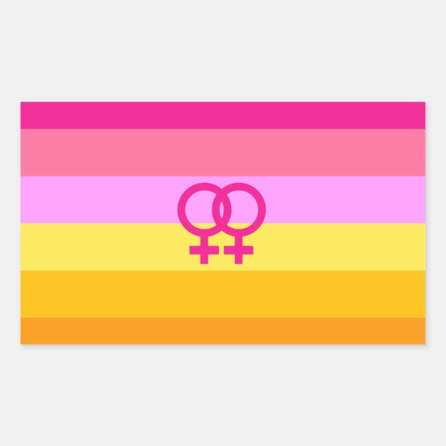 Adesivo Retangular Orgulho Lesbiano Dawn WLW (Frente)
