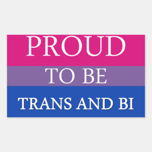 Adesivo Retangular Orgulhoso de ser Trans e Bi