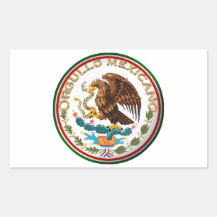 Adesivo Retangular Orgullo Mexicano (Águia da Bandeira Mexicana)
