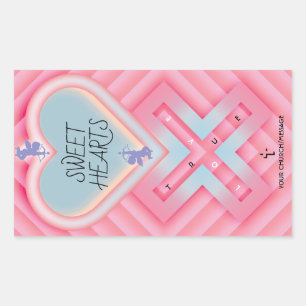 Adesivo Retangular Origami Heart X Sweet Hearts
