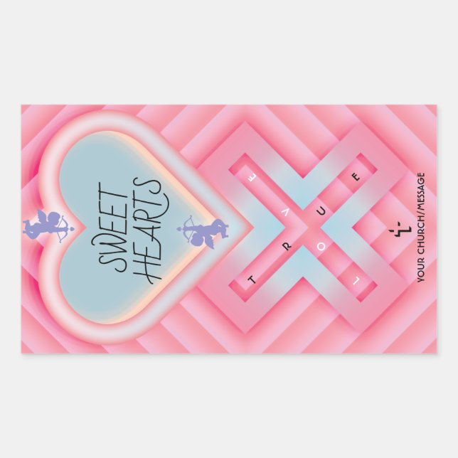 Adesivo Retangular Origami Heart X Sweet Hearts (Frente)