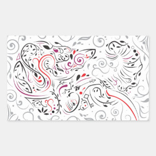 Adesivo Retangular ornamentado do elefante