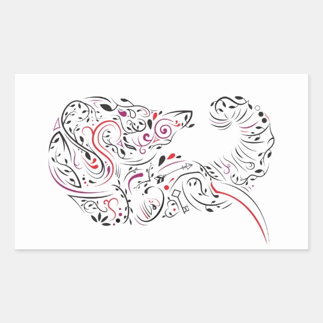 Adesivo Retangular ornamentado elefante (Frente)