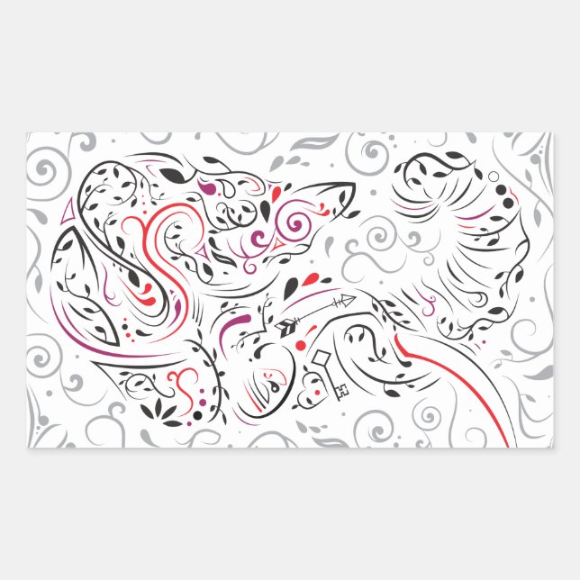 Adesivo Retangular ornamentado elefante (Frente)