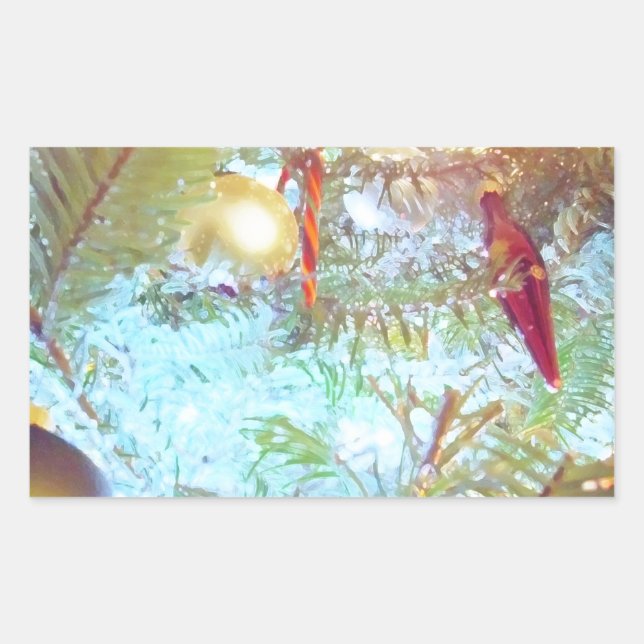 Adesivo Retangular Ornamentos de Férias à Luz (Frente)