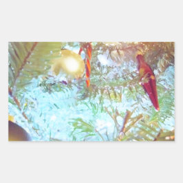 Adesivo Retangular Ornamentos de Férias à Luz