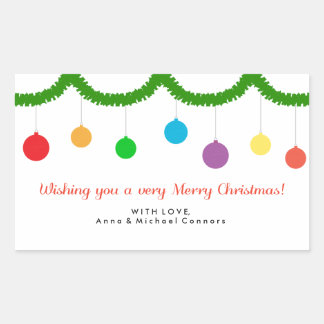 Adesivo Retangular Ornamentos de Retenção - Vinheta Natal/Feriado