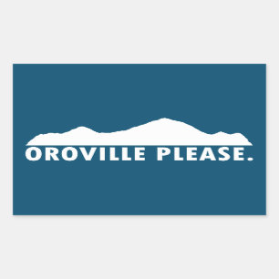 Adesivo Retangular Oroville California, por favor