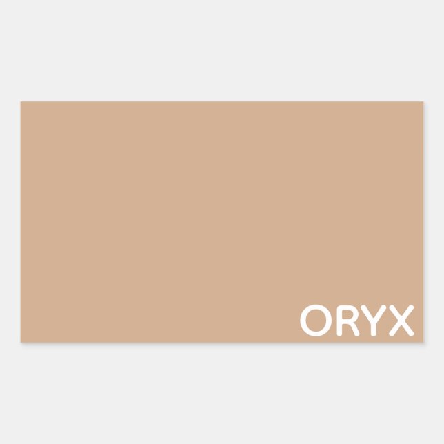 Adesivo Retangular Oryx Brown Beige Color Name (Frente)