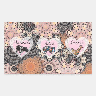 Adesivo Retangular Os animais têm coração
