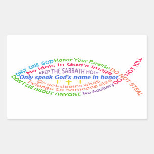 Adesivo Retangular Os Dez Mandamentos