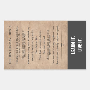 Adesivo Retangular Os Dez Mandamentos