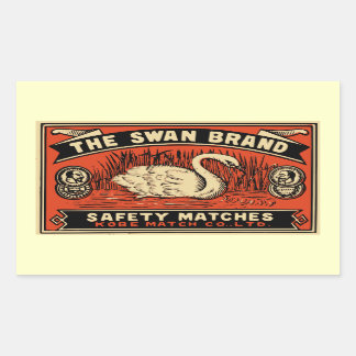 Adesivo Retangular Os fósforos de segurança da marca da cisne