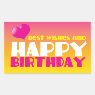 Adesivo Retangular Os melhores desejos e o feliz aniversário!