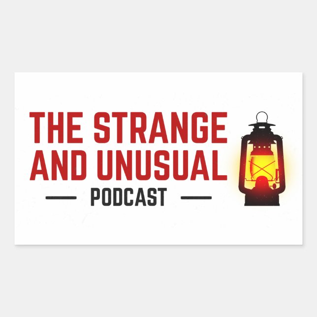 Adesivo Retangular Os podcasts estranhos e incomuns (Frente)