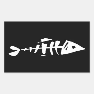 Adesivo Retangular Ossos de peixes