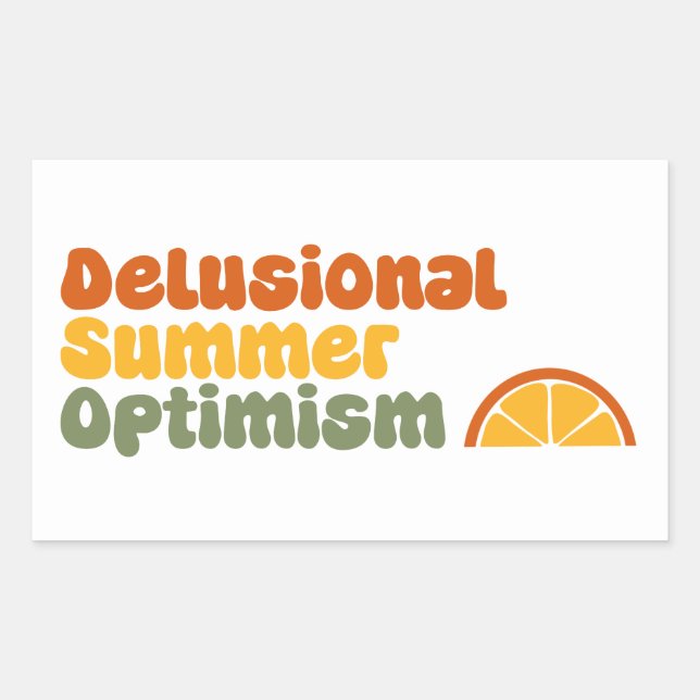 Adesivo Retangular Otimista delirante do verão (Frente)