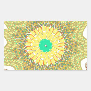 Adesivo Retangular Ouro Amarelo - Padrão tribal africano