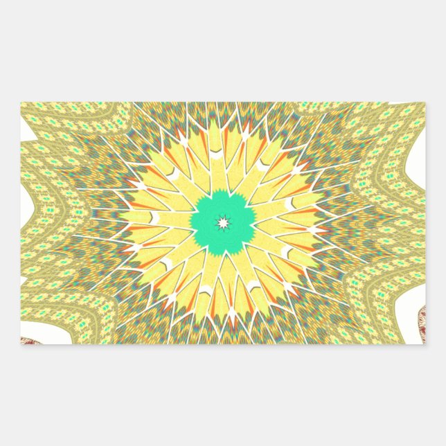 Adesivo Retangular Ouro Amarelo - Padrão tribal africano (Frente)